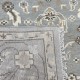 Hand-Knotted Oushak Wool Area Rug for Living Room, Blue Floral Design Contemporary Carpet