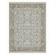 Hand-Knotted Oushak Wool Area Rug for Living Room, Blue Floral Design Contemporary Carpet