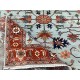Hand-Knotted Oushak Wool Area Rug for Living Room, Blue Floral Design Contemporary Carpet Hand-Knotted Oushak Wool Area Rug for Living Room, Blue Floral Design Contemporary Carpet