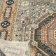 Hand-Knotted Wool Area Rug with Geometric Medallion Design. Handmade Living Room Carpet