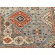 Modern Hand-Knotted Wool Area Rug for Living Room, Blue Geometric Medallion Design Carpet