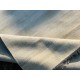 Minimalist Handmade Area Rug in Ivory. Hand-Knotted Wool and Bamboo Carpet