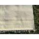 Minimalist Handmade Area Rug in Ivory. Hand-Knotted Wool and Bamboo Carpet