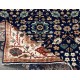 Contemporary Handmade Wool Area Rug, Navy Blue Floral Patterned Carpet for Living Room