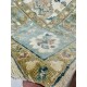 Contemporary Handmade Wool Area Rug, Ivory and Blue Floral Design Carpet for Living Room
