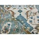 Contemporary Handmade Wool Area Rug, Ivory and Blue Floral Design Carpet for Living Room