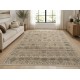 Hand-Knotted Wool Area Rug, Beige Floral Design Carpet for Living Room