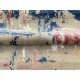 Hand-Knotted Wool Area Rug, Abstract Beige and Blue Modern Carpet for Living Room