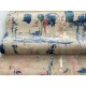 Hand-Knotted Wool Area Rug, Abstract Beige and Blue Modern Carpet for Living Room