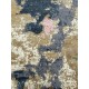 Hand-Knotted Wool Area Rug, Abstract Blue and Beige Modern Carpet for Living Room