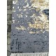 Hand-Knotted Wool Area Rug, Abstract Blue and Beige Modern Carpet for Living Room