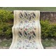 Hand-Knotted Silk Runner Rug for Hallway, Ivory Floral Vine Design Rug for Kitchen Hand-Knotted Silk Runner Rug for Hallway, Ivory Floral Vine Design Rug for Kitchen