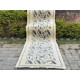 Hand-Knotted Silk Runner Rug for Hallway, Ivory Floral Vine Design Rug for Kitchen Hand-Knotted Silk Runner Rug for Hallway, Ivory Floral Vine Design Rug for Kitchen