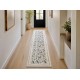 Hand-Knotted Silk Runner Rug for Hallway, Ivory Floral Vine Design Rug for Kitchen Hand-Knotted Silk Runner Rug for Hallway, Ivory Floral Vine Design Rug for Kitchen
