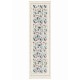 Hand-Knotted Silk Runner Rug for Hallway, Ivory Floral Vine Design Rug for Kitchen Hand-Knotted Silk Runner Rug for Hallway, Ivory Floral Vine Design Rug for Kitchen