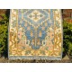 Hand-Knotted Oushak Wool Area Rug, Blue Medallion Design Accent Rug for Entryway Hand-Knotted Oushak Wool Area Rug, Blue Medallion Design Accent Rug for Entryway