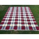 Contemporary Hand-Knotted 100% Wool Plaid Area Rug in Burgundy, Blue & Ivory Contemporary Hand-Knotted 100% Wool Plaid Area Rug in Burgundy, Blue & Ivory
