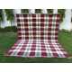 Contemporary Hand-Knotted 100% Wool Plaid Area Rug in Burgundy, Blue & Ivory Contemporary Hand-Knotted 100% Wool Plaid Area Rug in Burgundy, Blue & Ivory