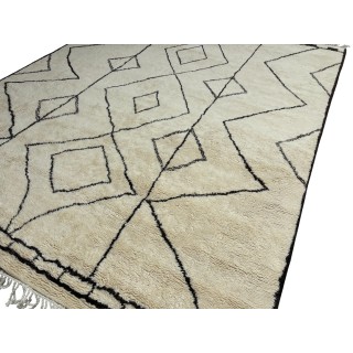 Moroccan Berber-Inspired Modern Hand-Knotted 100% Wool Area Rug in Beige & Brown