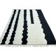 Modern Hand-Knotted 100% Wool Black & Ivory Striped Area Rug Modern Hand-Knotted 100% Wool Black & Ivory Striped Area Rug