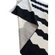 Modern Hand-Knotted 100% Wool Black & Ivory Striped Area Rug Modern Hand-Knotted 100% Wool Black & Ivory Striped Area Rug