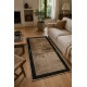Hand-Knotted Turkish Tulu Rug. 100% Wool Minimalist Border Design. Beige, Brown & Black Colors. Custom Options Available Hand-Knotted Turkish Tulu Rug. 100% Wool Minimalist Border Design. Beige, Brown & Black Colors. Custom Options Available