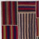 Handmade Striped Turkish Patchwork Rug Made from Vintage Wool Kilims Handmade Striped Turkish Patchwork Rug Made from Vintage Wool Kilims