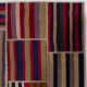 Handmade Striped Turkish Patchwork Rug Made from Vintage Wool Kilims Handmade Striped Turkish Patchwork Rug Made from Vintage Wool Kilims
