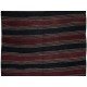 Handwoven Striped Turkish Runner Kilim in Black and Burgundy Red, Flatweave Vintage Corridor Rug Handwoven Striped Turkish Runner Kilim in Black and Burgundy Red, Flatweave Vintage Corridor Rug