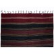Handwoven Striped Turkish Runner Kilim in Black and Burgundy Red, Flatweave Vintage Corridor Rug Handwoven Striped Turkish Runner Kilim in Black and Burgundy Red, Flatweave Vintage Corridor Rug