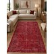 Distressed Vintage Hand-Knotted Turkish Area Rug Redyed in Red for Living Room Distressed Vintage Hand-Knotted Turkish Area Rug Redyed in Red for Living Room