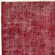 Distressed Vintage Hand-Knotted Turkish Area Rug Redyed in Red for Living Room Distressed Vintage Hand-Knotted Turkish Area Rug Redyed in Red for Living Room
