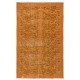 Vintage Hand-knotted Floral Design Turkish Wool Area Rug Overdyed in Orange for Living Room Vintage Hand-knotted Floral Design Turkish Wool Area Rug Overdyed in Orange for Living Room