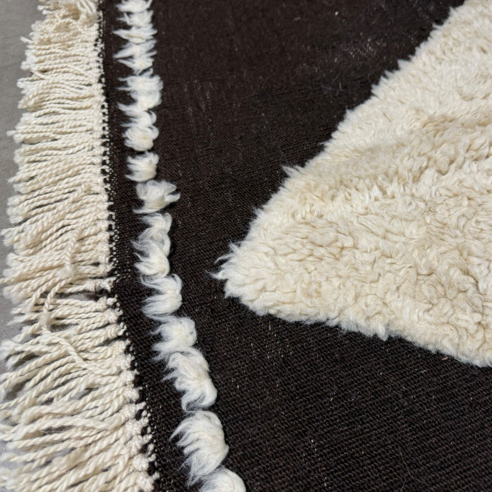 Modern Hand Knotted Turkish Rug in Brown and Ivory, 100% Natural Wool. Custom Options Available Modern Hand Knotted Turkish Rug in Brown and Ivory, 100% Natural Wool. Custom Options Available