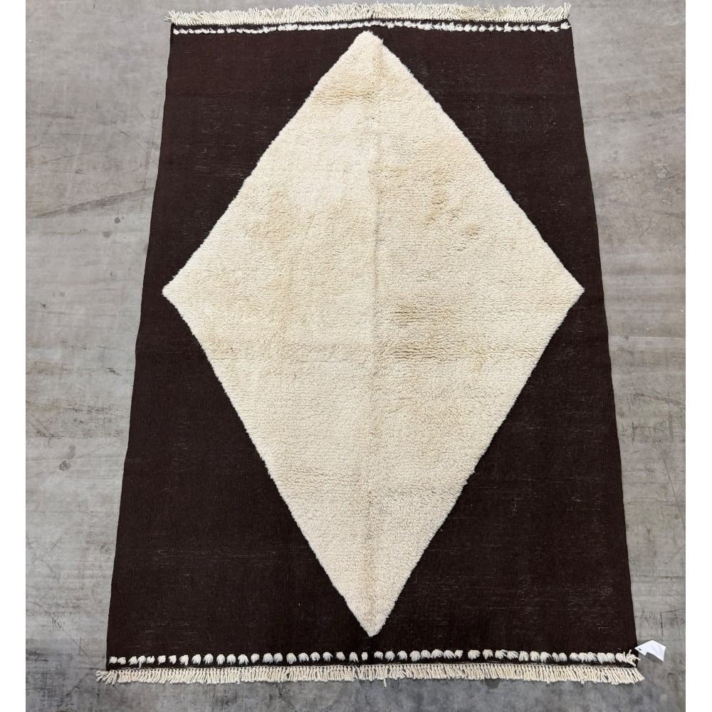 Modern Hand Knotted Turkish Rug in Brown and Ivory, 100% Natural Wool. Custom Options Available Modern Hand Knotted Turkish Rug in Brown and Ivory, 100% Natural Wool. Custom Options Available