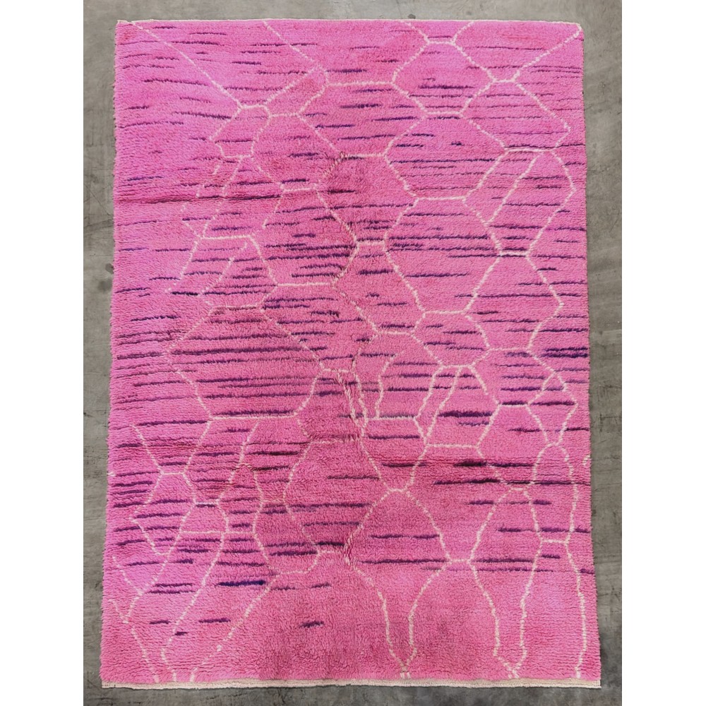 Handknotted Moroccan Design Pink Tulu Rug. 100% Wool. Modern Turkish Carpet Handknotted Moroccan Design Pink Tulu Rug. 100% Wool. Modern Turkish Carpet