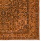 Vintage Hand-knotted Medallion Design Turkish Wool Area Rug Overdyed in Orange for Living Room