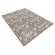 Hand Knotted Brown, Ivory Wool Area Rug with All-Over Floral Vine Pattern Hand Knotted Brown, Ivory Wool Area Rug with All-Over Floral Vine Pattern
