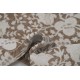 Hand Knotted Brown, Ivory Wool Area Rug with All-Over Floral Vine Pattern Hand Knotted Brown, Ivory Wool Area Rug with All-Over Floral Vine Pattern