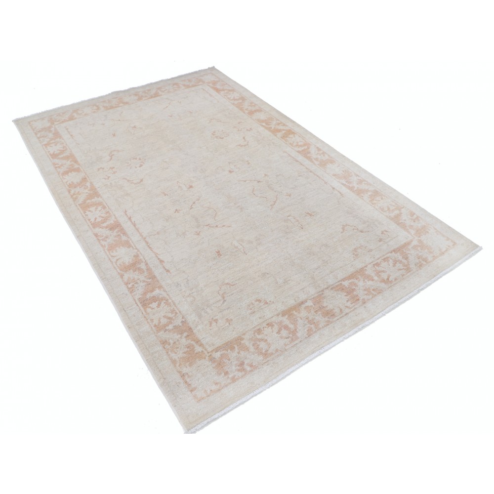 Handknotted Floral Patterned Beige Area Rug for Home Decor | 100% Wool Handknotted Floral Patterned Beige Area Rug for Home Decor | 100% Wool