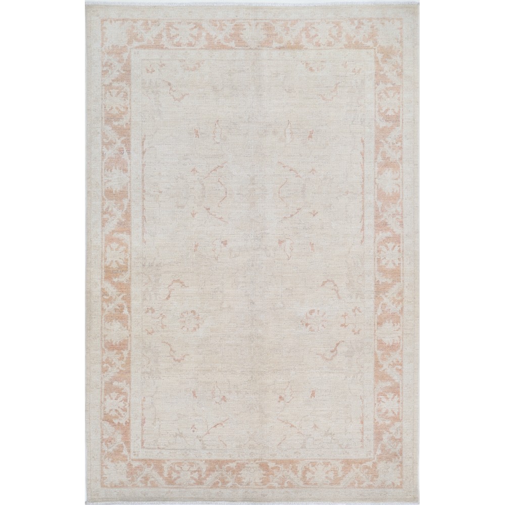 Handknotted Floral Patterned Beige Area Rug for Home Decor | 100% Wool Handknotted Floral Patterned Beige Area Rug for Home Decor | 100% Wool