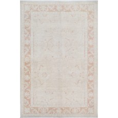 Handknotted Floral Patterned Beige Area Rug for Home Decor | 100% Wool