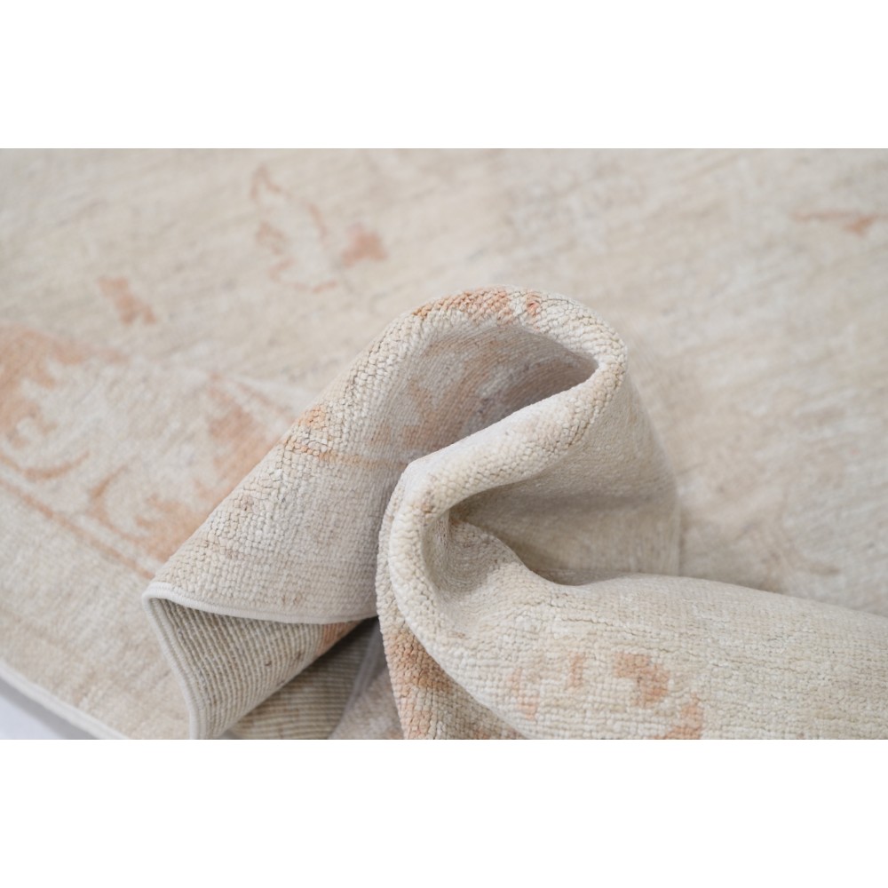 Handknotted Floral Patterned Beige Area Rug for Home Decor | 100% Wool Handknotted Floral Patterned Beige Area Rug for Home Decor | 100% Wool