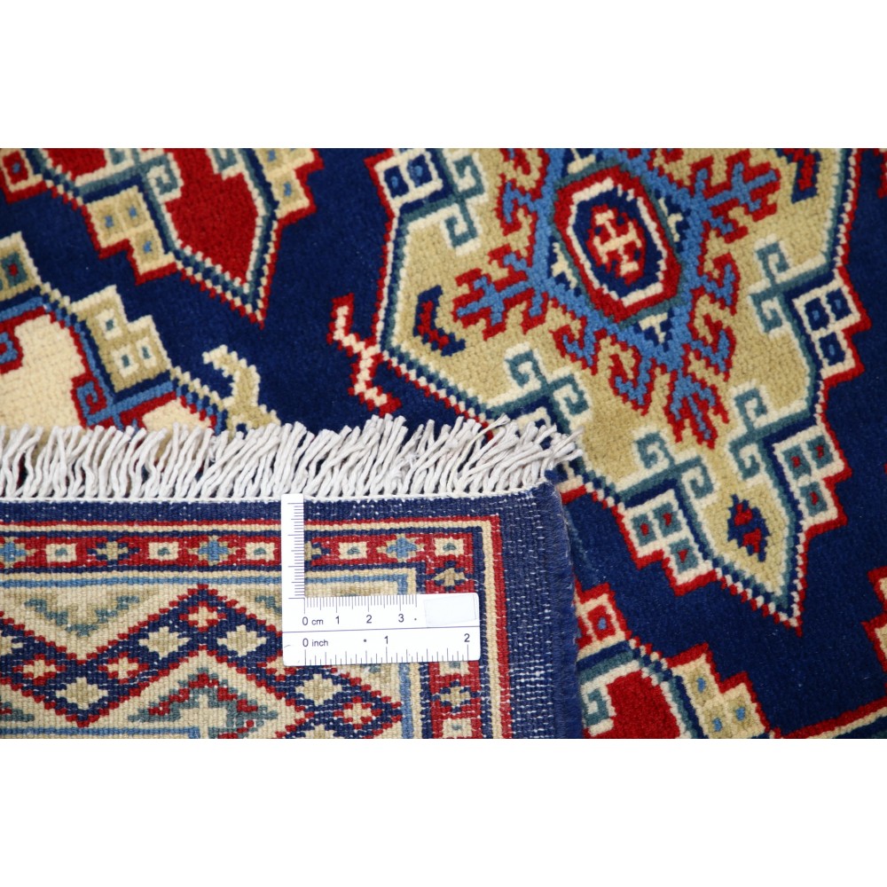 Hand Knotted Navy Blue, Red, Ivory Wool Area Rug | Geometric Tribal Medallion Patterned Small Rug Hand Knotted Navy Blue, Red, Ivory Wool Area Rug | Geometric Tribal Medallion Patterned Small Rug