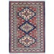 Hand Knotted Navy Blue, Red, Ivory Wool Area Rug | Geometric Tribal Medallion Patterned Small Rug Hand Knotted Navy Blue, Red, Ivory Wool Area Rug | Geometric Tribal Medallion Patterned Small Rug
