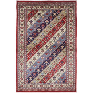 Colorful Tribal Accent Rug for Bedroom | Hand Knotted Turkish Wool Rug