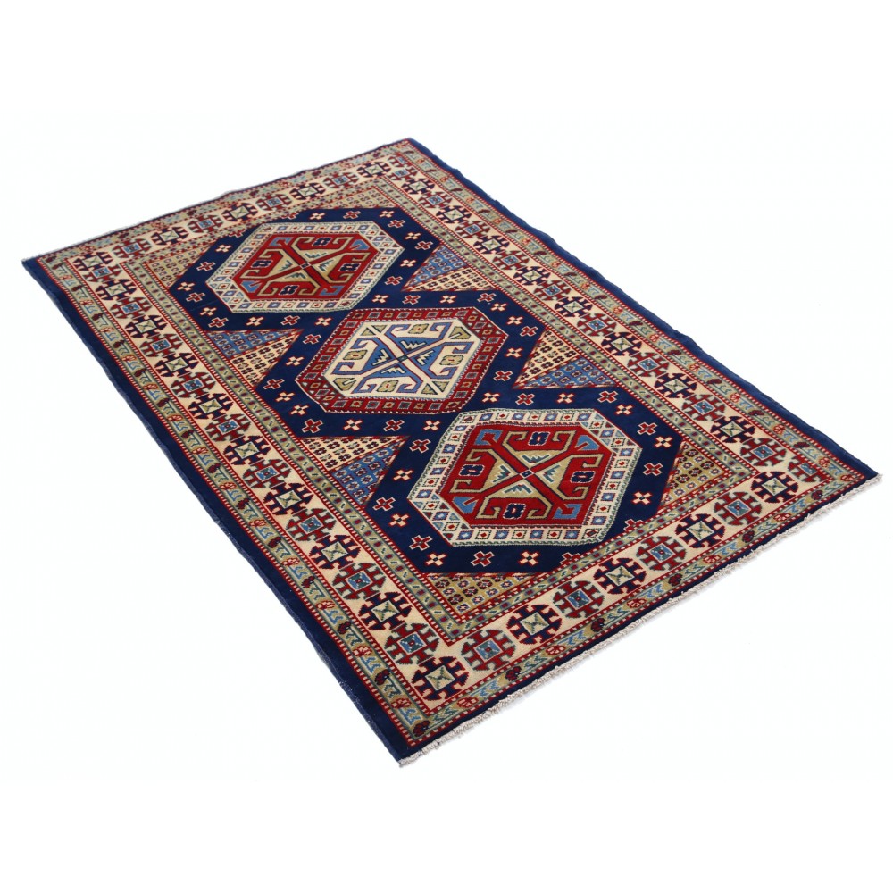 Hand Knotted Tribal Wool Accent Rug | Geometric Design Entryway and Bedroom Rug Hand Knotted Tribal Wool Accent Rug | Geometric Design Entryway and Bedroom Rug
