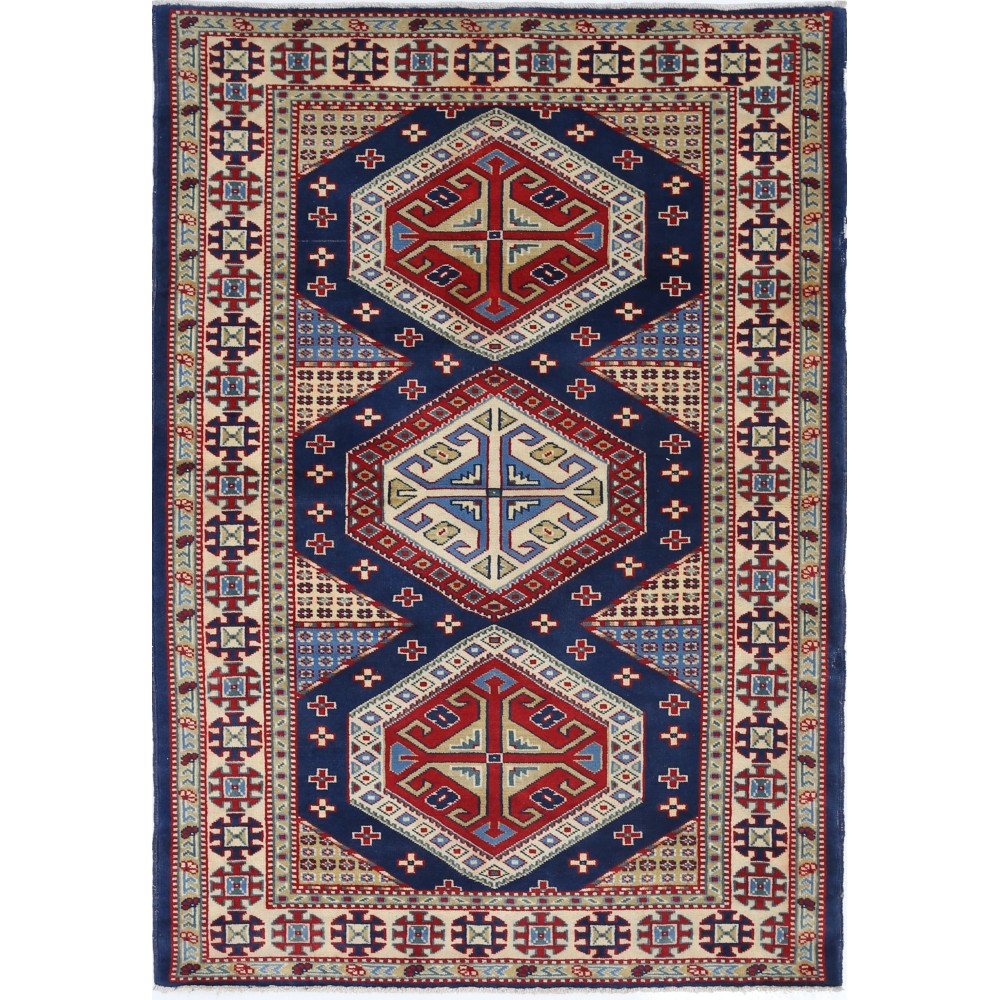 Hand Knotted Tribal Wool Accent Rug | Geometric Design Entryway and Bedroom Rug Hand Knotted Tribal Wool Accent Rug | Geometric Design Entryway and Bedroom Rug