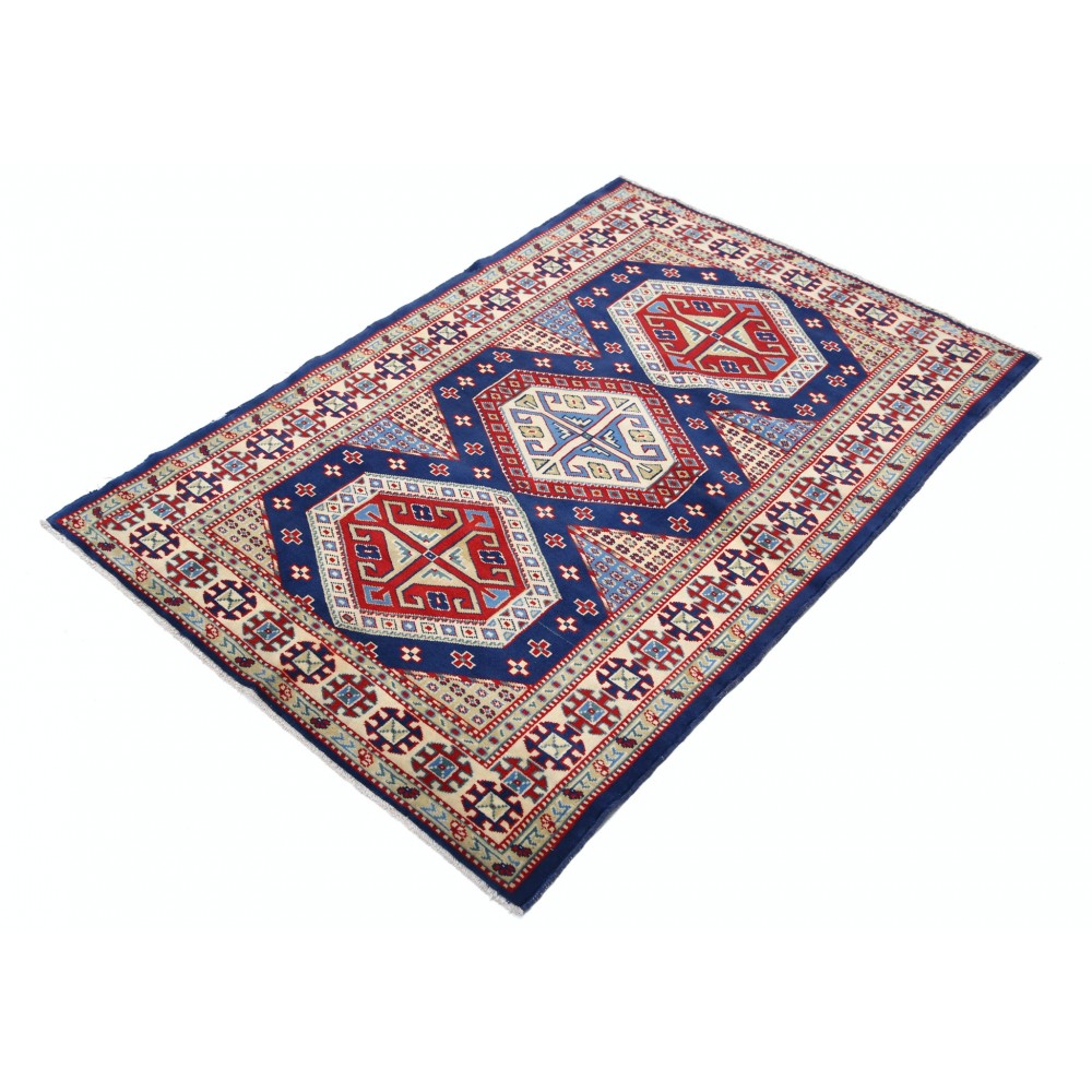 Hand Knotted Tribal Wool Accent Rug | Geometric Design Entryway and Bedroom Rug Hand Knotted Tribal Wool Accent Rug | Geometric Design Entryway and Bedroom Rug