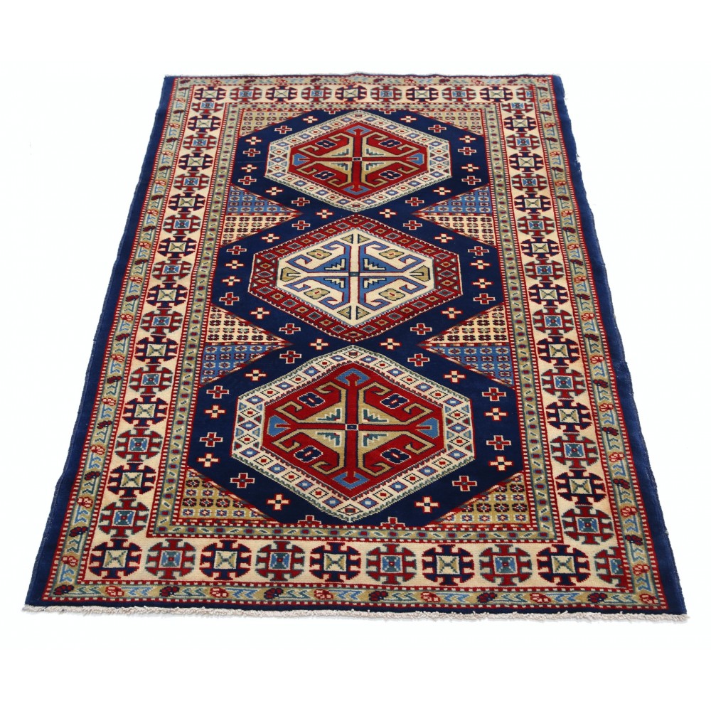 Hand Knotted Tribal Wool Accent Rug | Geometric Design Entryway and Bedroom Rug Hand Knotted Tribal Wool Accent Rug | Geometric Design Entryway and Bedroom Rug